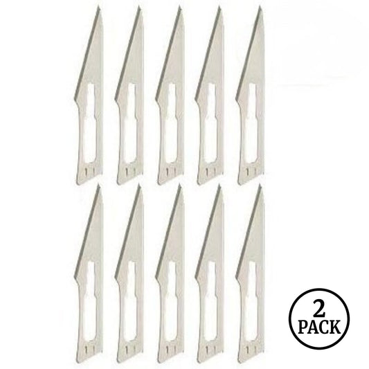 Two packs of 10 sterile size 11 surgical replacement scalpel blades