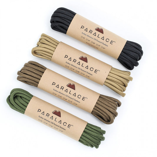 ParaLace 550 paracord shoelaces with various length options.