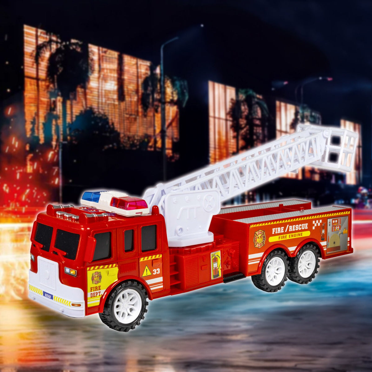Fire Engine Rescue Truck with Firefighter Utility Bucket, view 2