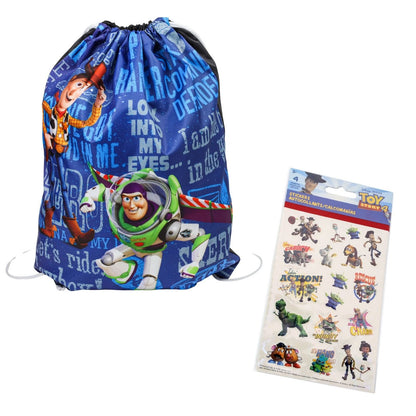 Toy Story 4 kids cinch bag with four-piece sticker sheet in vibrant character-themed design