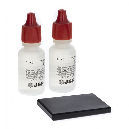 Gold testing kit with testing stone, set of three pieces