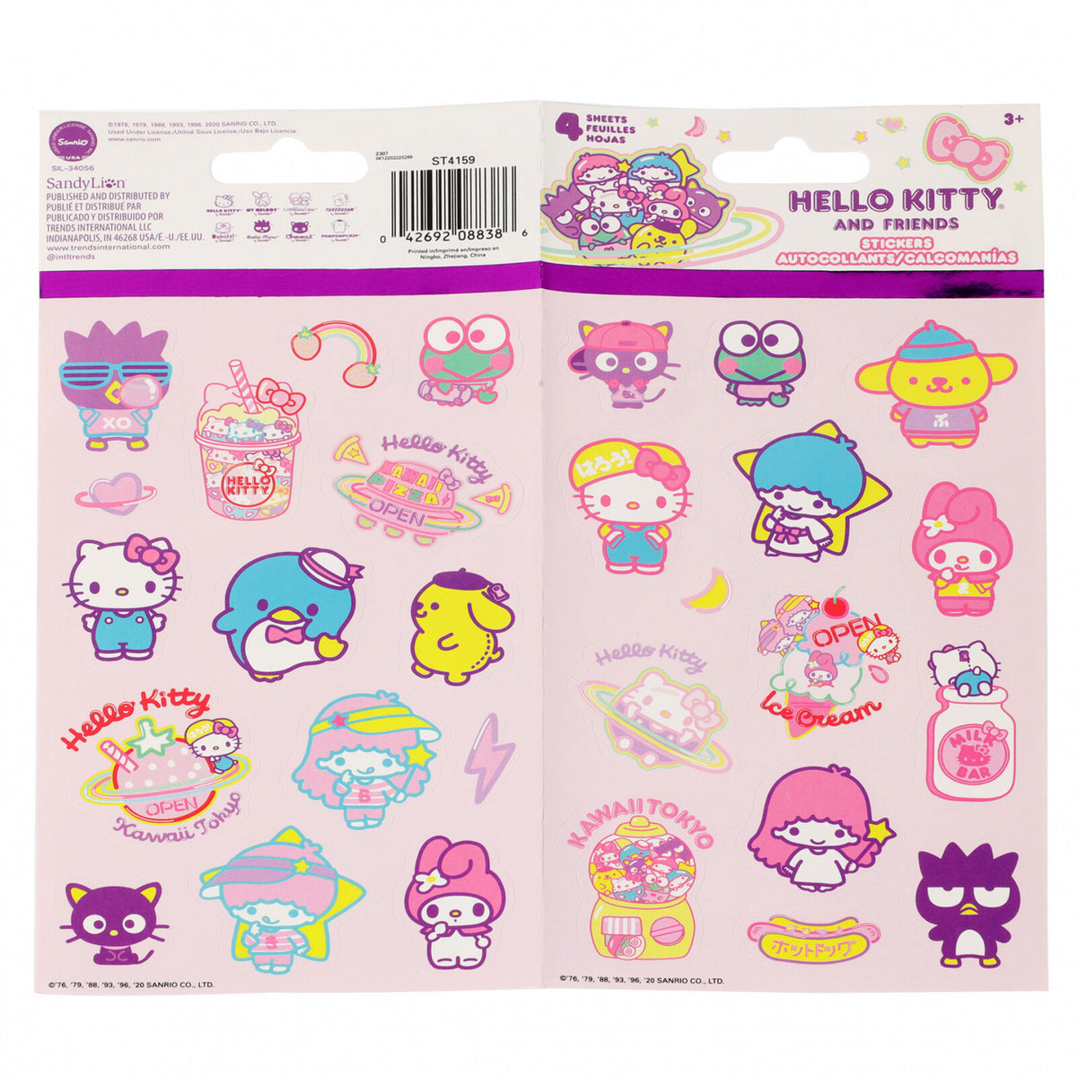 Licensed Kids Cartoon 4pc Cute Sticker Sheets Stationery Set (Many Characters), view 4