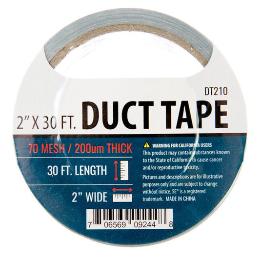 30ft roll of gray duct tape, 2 inches wide, Universal Tool brand, gray color