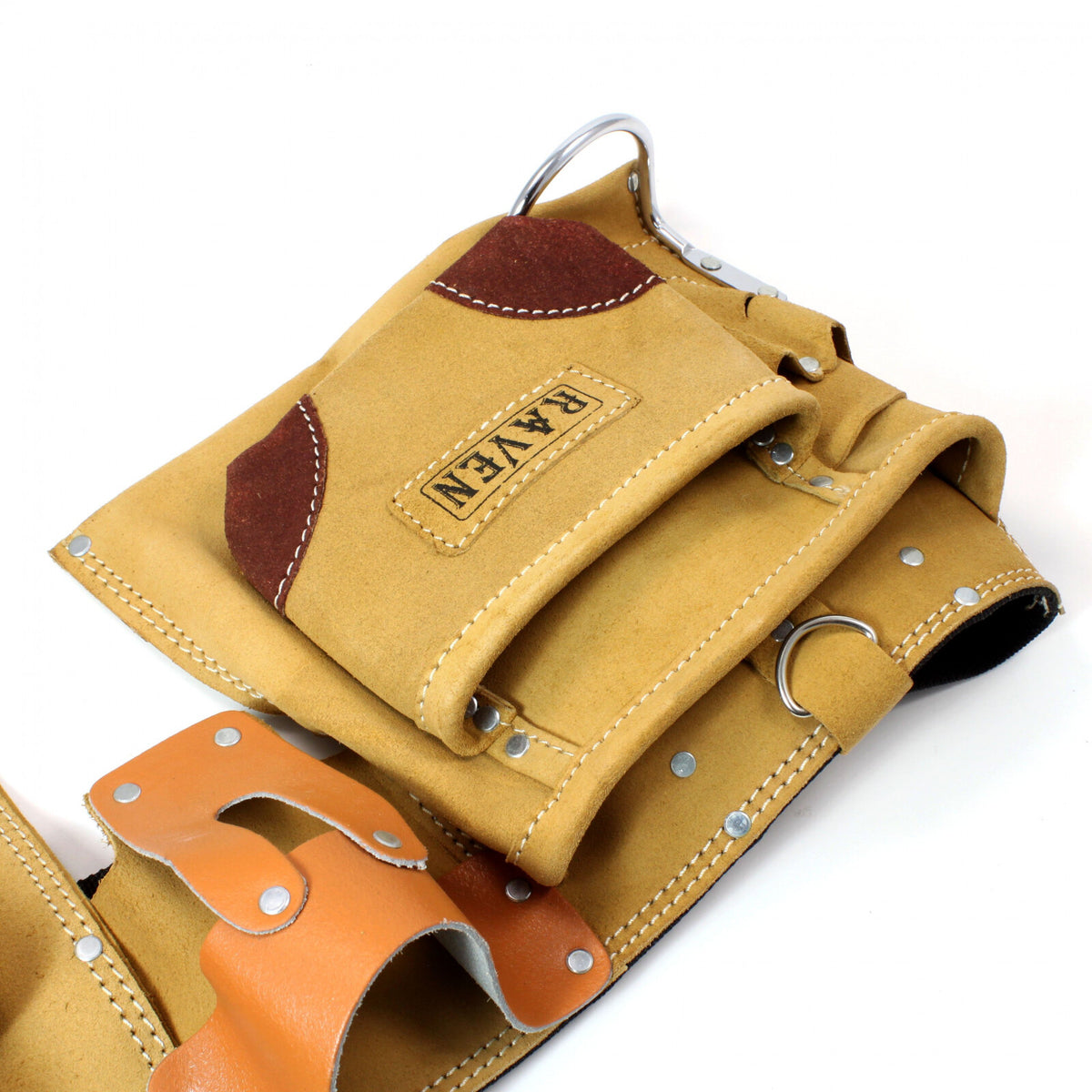 9 Pocket Carpenter Tool Belt Heavy Duty Suede Leather Fits Hammer And Nails, view 17