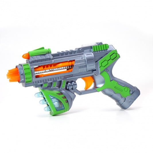 Green Sonic Space Blaster toy gun with light and sound features