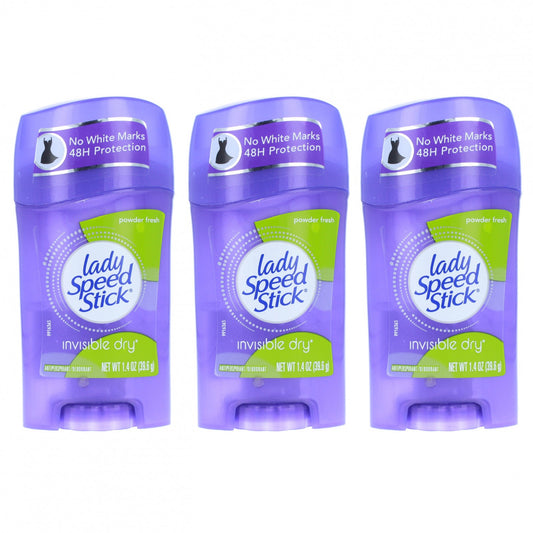 Three Lady Speed Stick Women's Invisible Dry Deodorant Powder Fresh sticks.