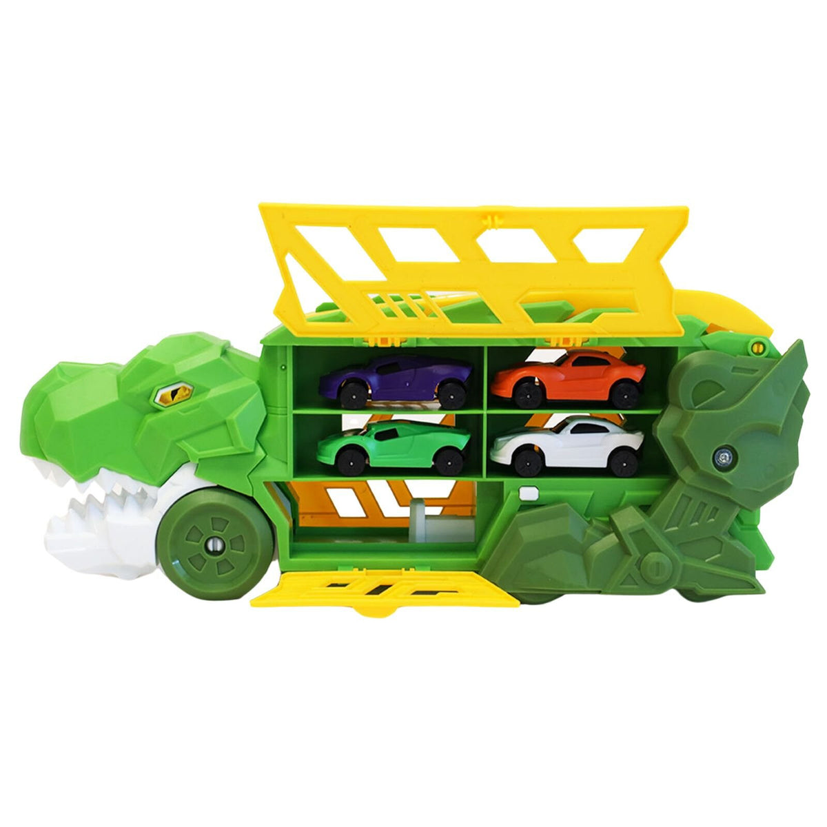 Kidplokio 3 in 1 Ultimate T Rex Diecast Cars Transporter Truck Toy (2 Colors), view 11