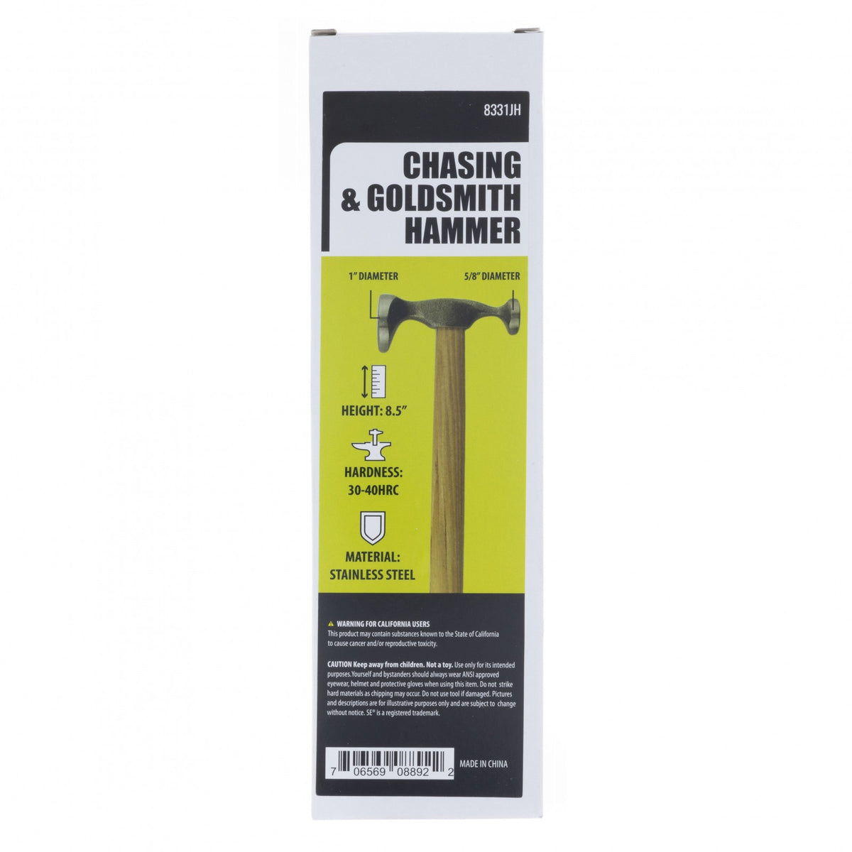 2 Pack Universal Tool Chasing & Goldsmith Hammer 1 & 5/8" Diameter DIY Crafting, view 9