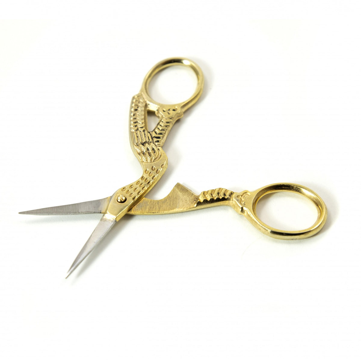 2 Pack 3.5" Tailoring Straight Sharp Tip Scissors Stainless Steel Stork - Gold, view 3