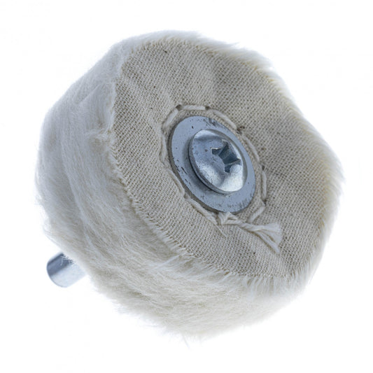 2 inch diameter soft muslin buff wheel with cloth layers and center hole