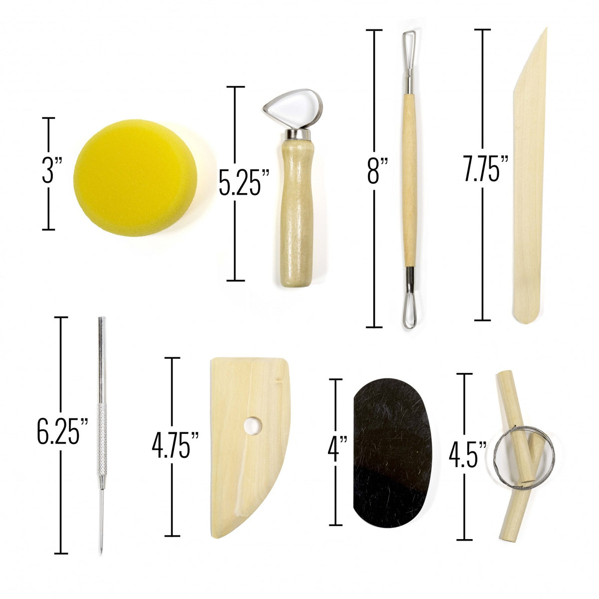 ToolTreaux Basic Pottery Tools Modeling Clay Arts and Crafts Supplies Set - 8pc, view 7