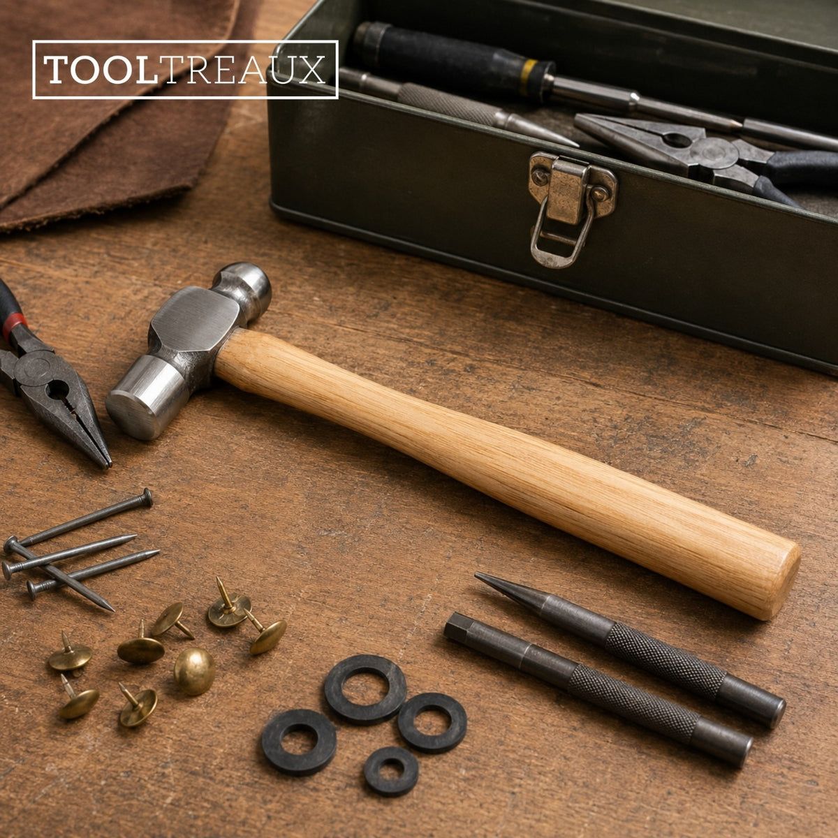 2 Pack ToolTreaux 4oz Ball Peen Hammer w/ Hardwood Handle, Small Engineers, view 3
