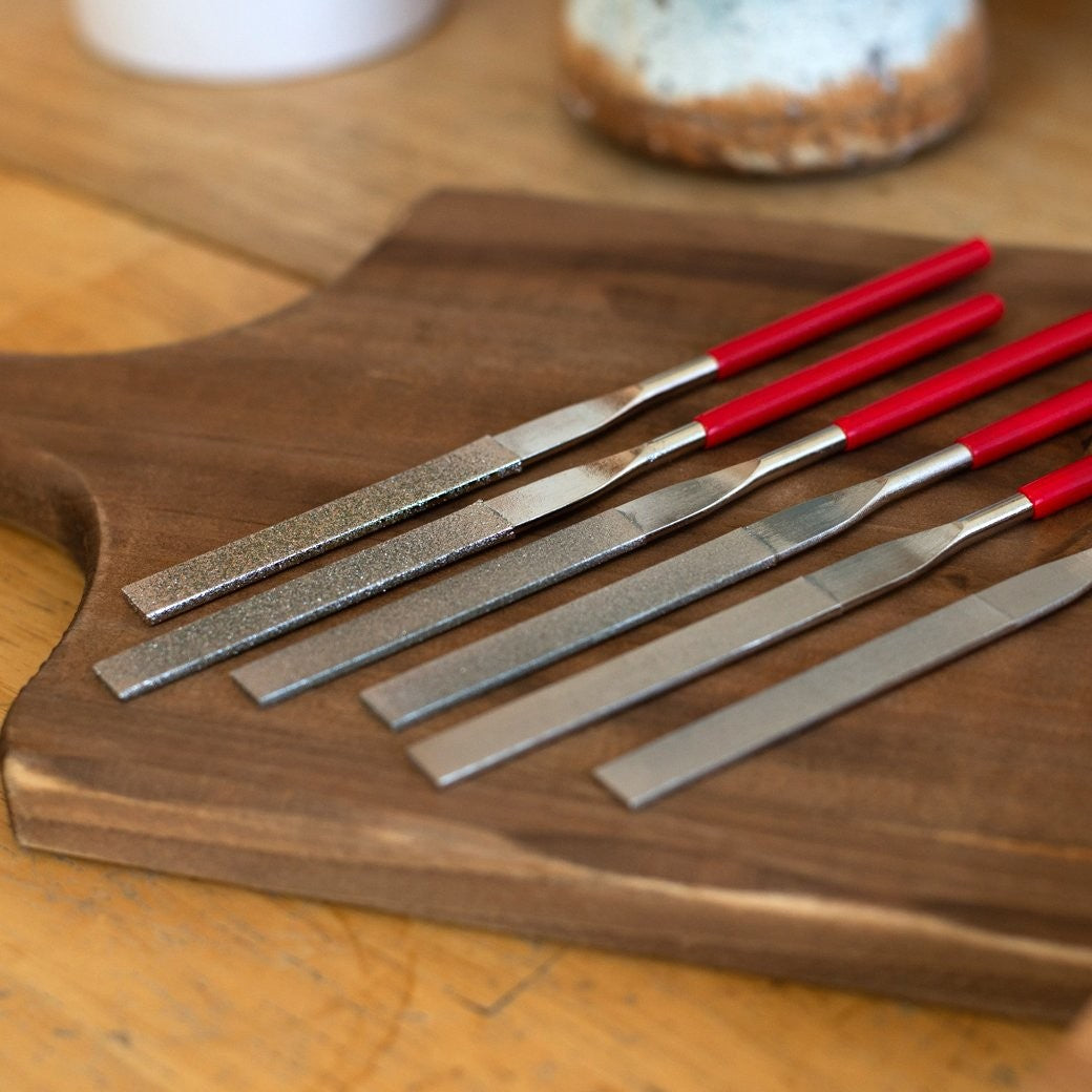 ToolTreaux 7 Inch Diamond Coated Flat File Set Steel Files Assorted Grits 6pc, view 3