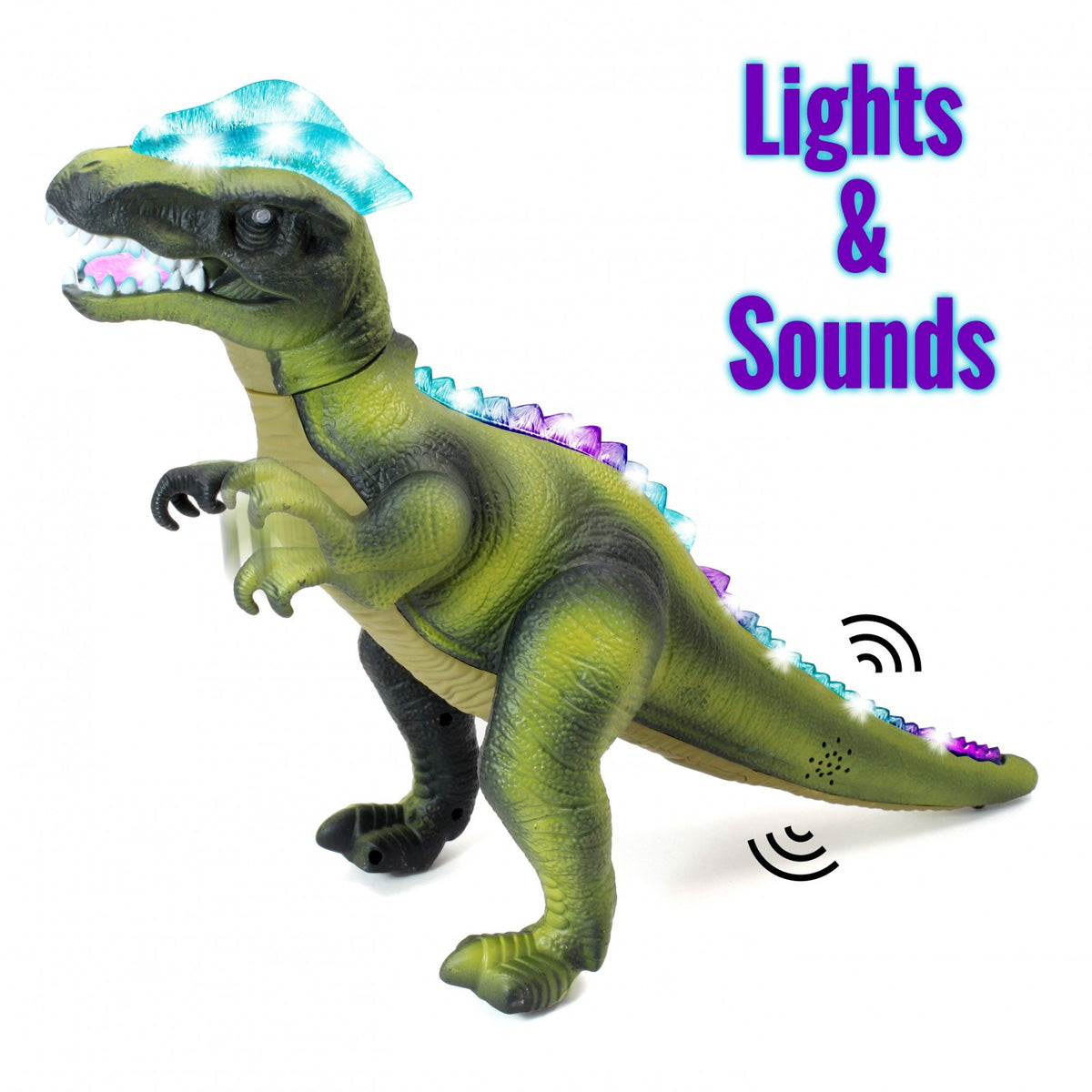 Dino Control Jurassic Rex RC Dinosaur Predator With Lights and Sounds - Green, view 3