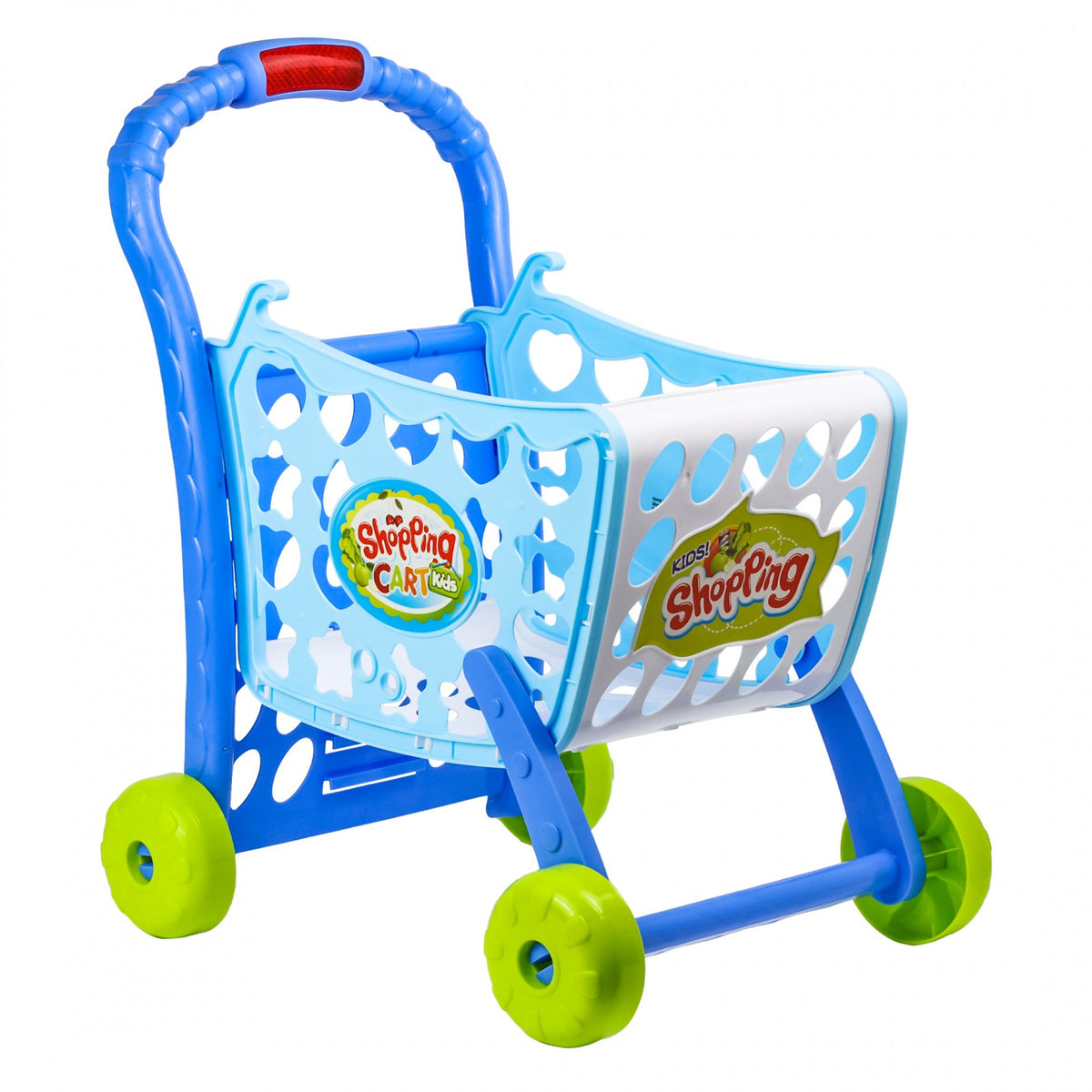 Kidplokio Blue Jumbo Shopping Cart Pretend Playset Play Food Kids Ages 3 and Up, view 4