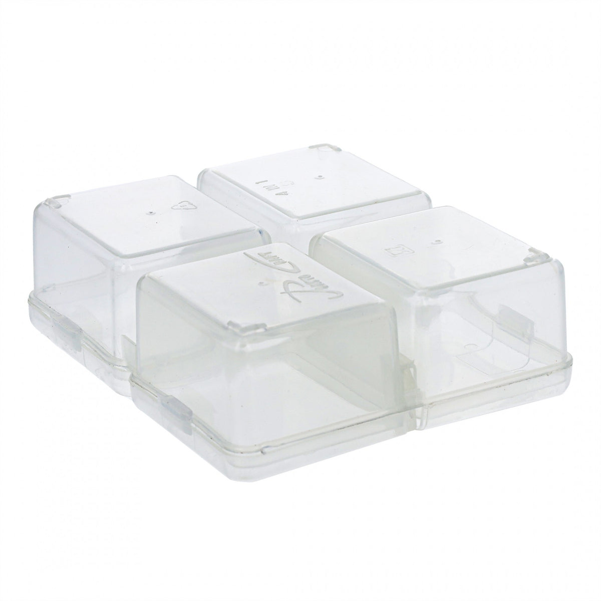 2 Pack ToolTreaux Clear 4 Compartment Plastic Pop Top Storage Organizer, view 3