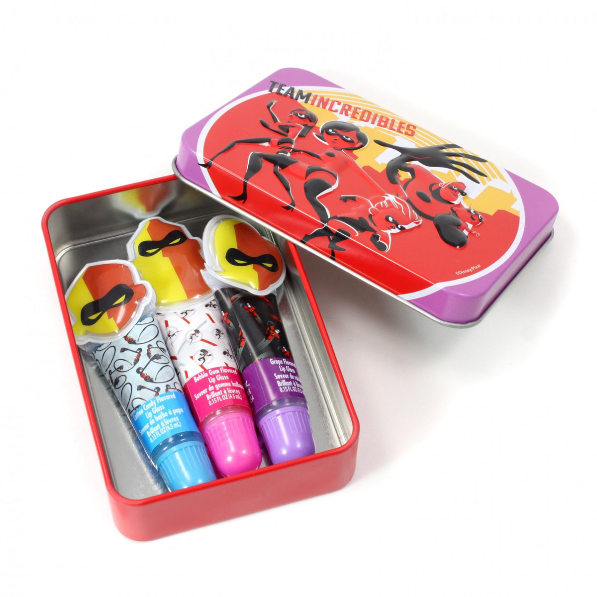 Disney Incredibles Family Superhero Collectible Lip Gloss Tin Set of 3, view 2