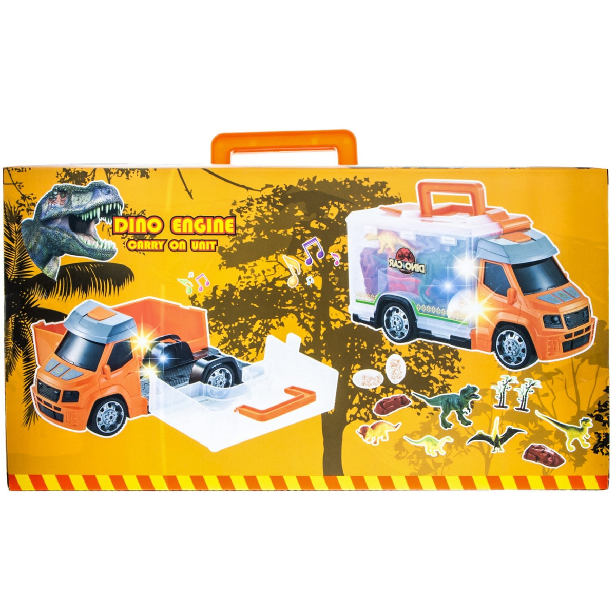 TychoTyke 12pc Dinosaur Toys Action Figures Toy Truck Storage Playset, Orange, view 11