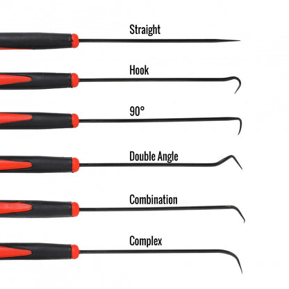 2 Pack 6PC Complete Hook and Pick Precision Automotive Tool Set Puller Removers, view 3