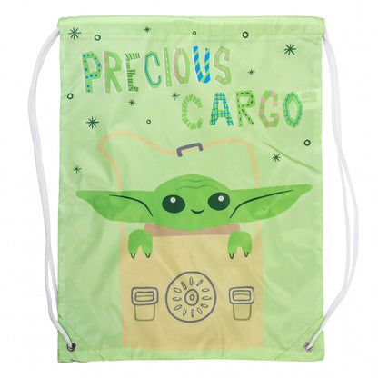 Two kids' drawstring cinch bags, 18 inch size, with licensed cartoon designs.
