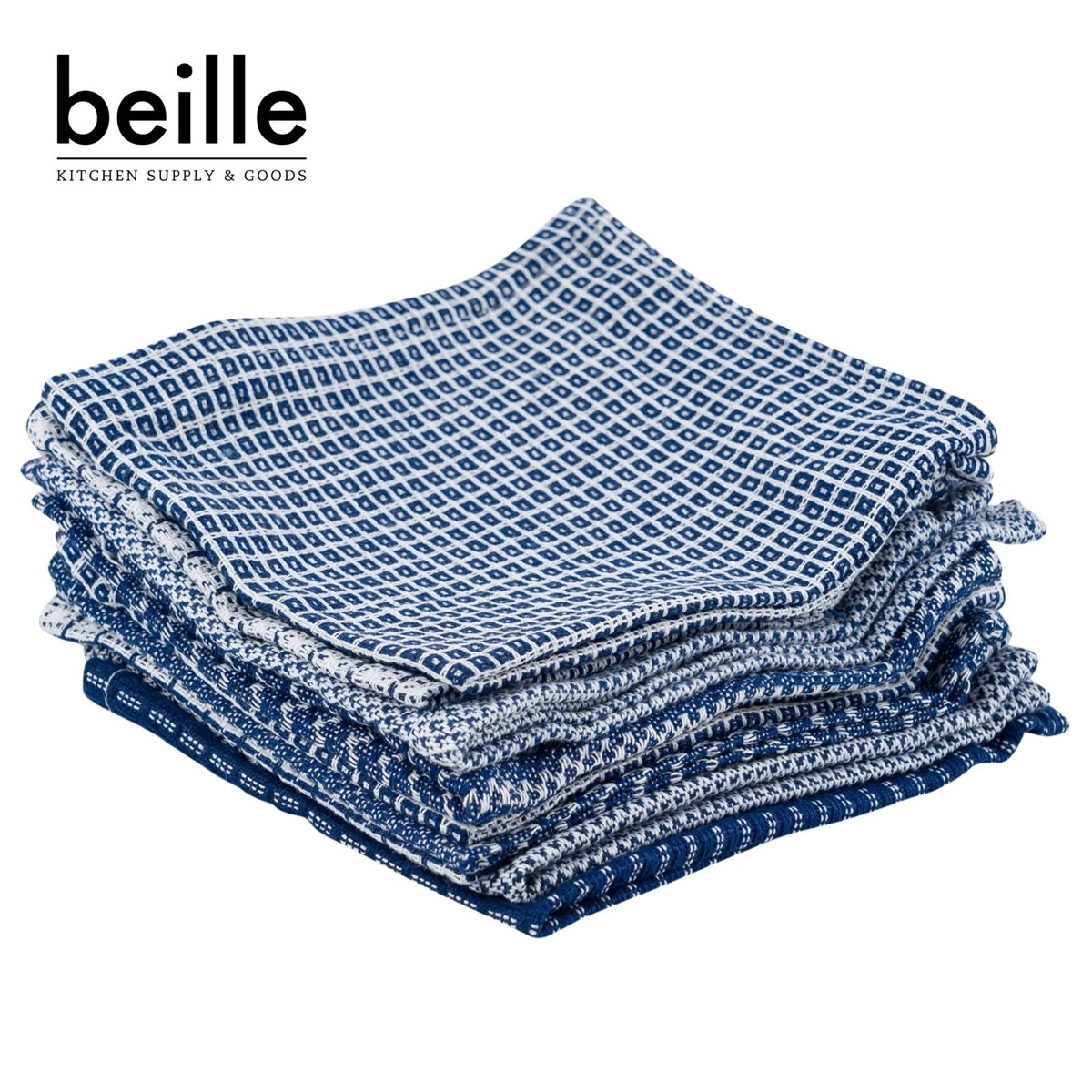 Beille 100% Cotton Kitchen Dish Cloths, Machine Washable Reusable Towels, 10pk