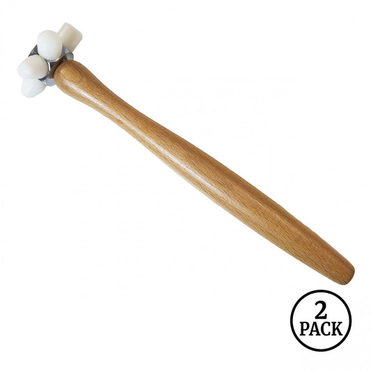 Two nylon hammers with multi-head design side by side, silver and black details visible.