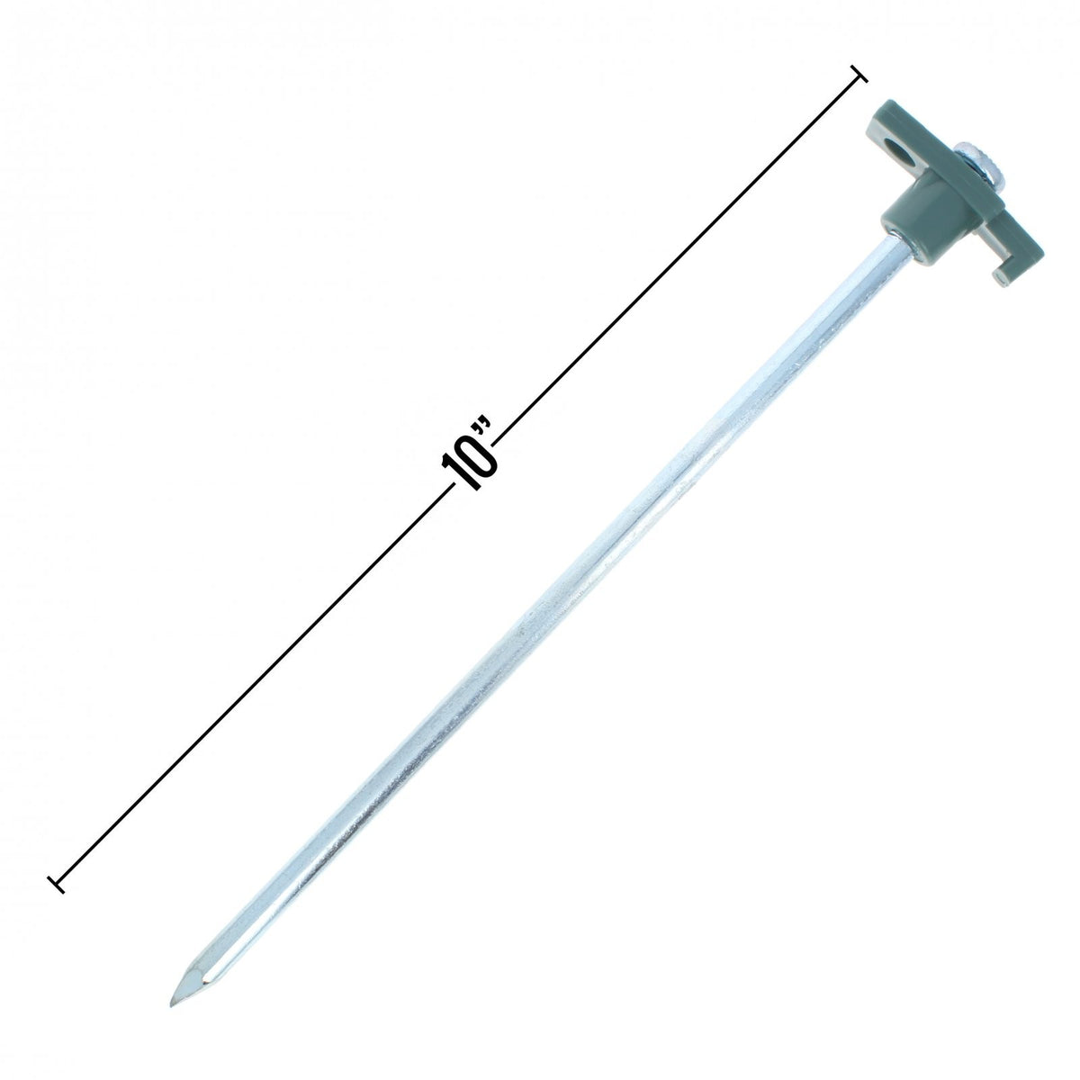 Galvanized Non-Rust Tent Peg Stake with Green Stopper 25pk, view 3