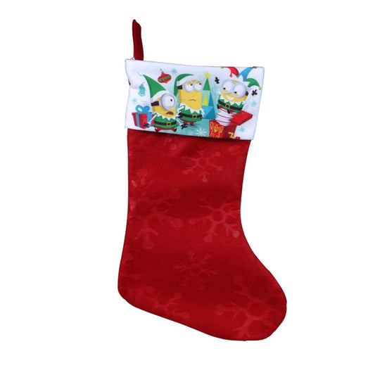 Minions Despicable Me themed felt Christmas stocking with embossed details