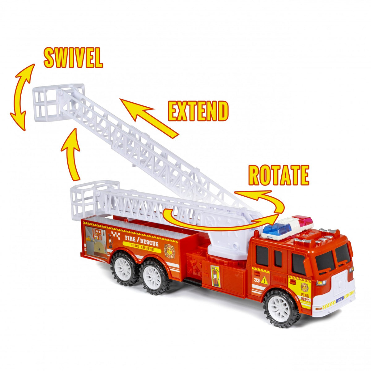 Kidplokio Fire Truck Firefighter Rescue Toy Pull Back Cars, Red, Boys Ages 3+, view 4