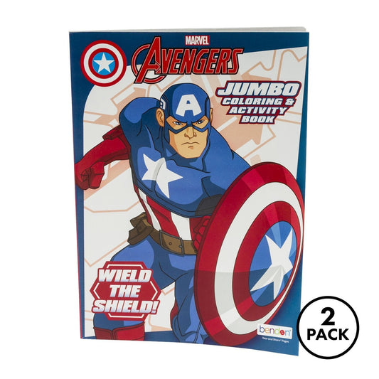 two Avengers jumbo coloring and activity books, 80 pages each