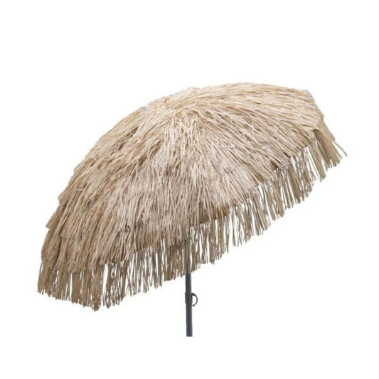 6ft whiskey brown palapa tiki umbrella with tilt for patio shade