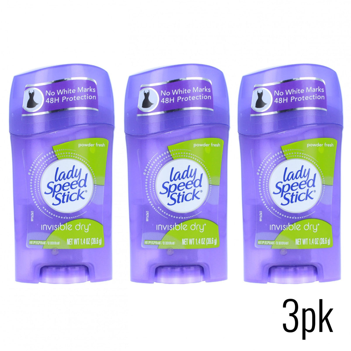 Lady Speed Stick Womens Invisible Dry Deodorant Antiperspirant Powder Fresh 3pk, view 8
