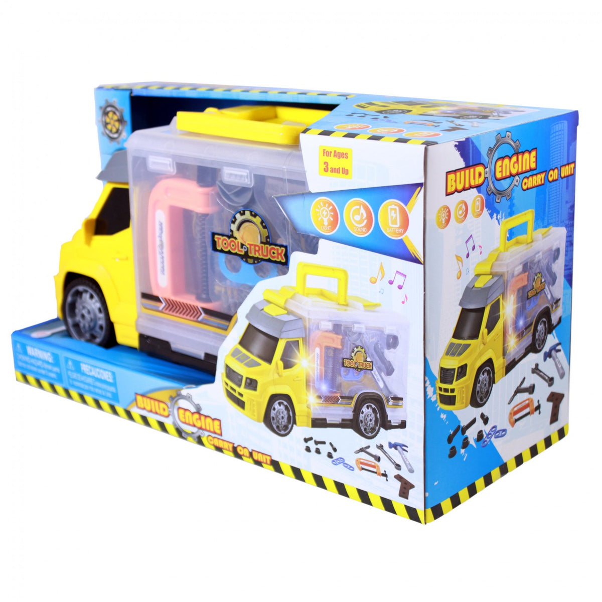 TychoTyke Construction and Rescue Tools Truck with Light and Sound Yellow, view 9