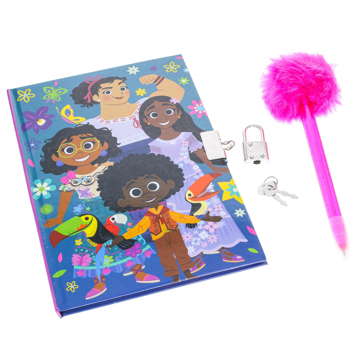 Disney Encanto Journal Diary with Lock Keys Pom Pom Pen Girls Ages 3 and Up, view 3
