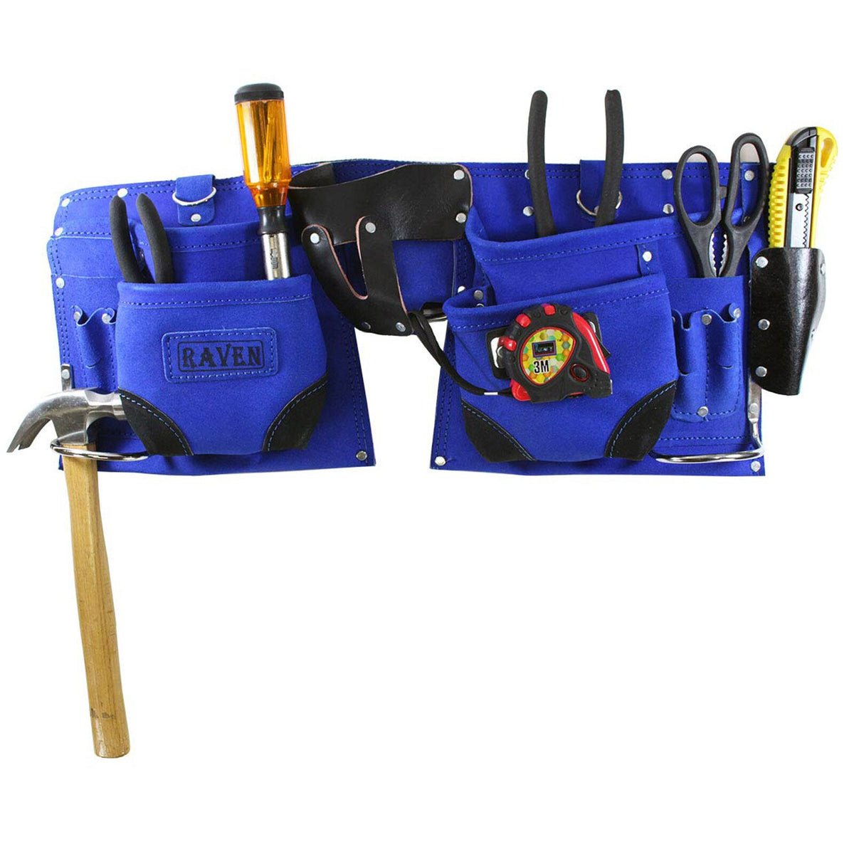 9 Pocket Carpenter Tool Belt Heavy Duty Suede Leather Fits Hammer And Nails, view 12