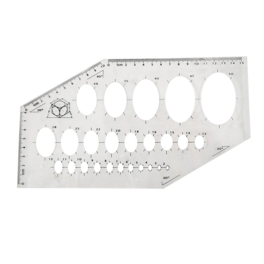 Set of 8 plastic stencils with various geometric shapes for arts and crafts