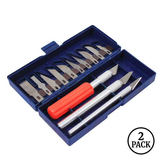 Two sets of precision hobby knives and 16pc exacto craft blades