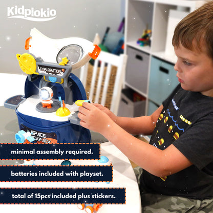 Kidplokio 15pc Space Toys Explorer Voyager Backpack Light Up Astronaut, 10 Inch, view 4