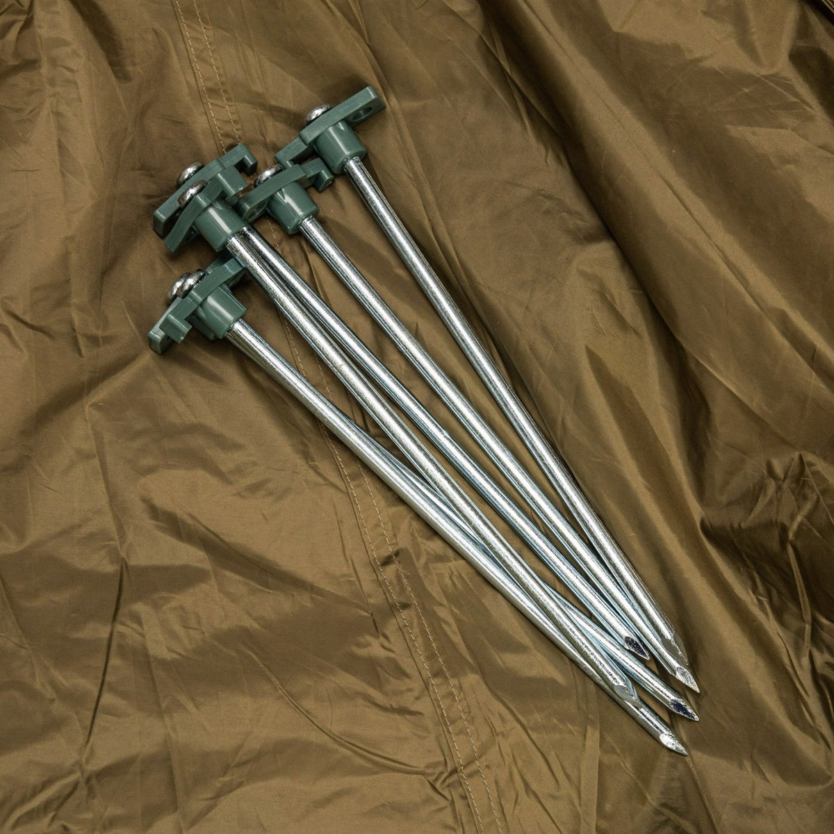 Galvanized Non-Rust Tent Peg Stake with Green Stopper 25pk, view 4