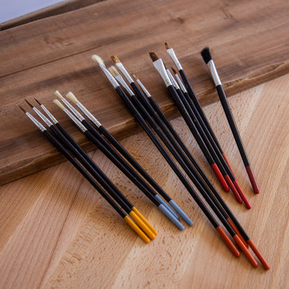 ToolTreaux Artist Paint Brushes Natural Hair Bristles Wooden Grip Assorted 15pc, view 6