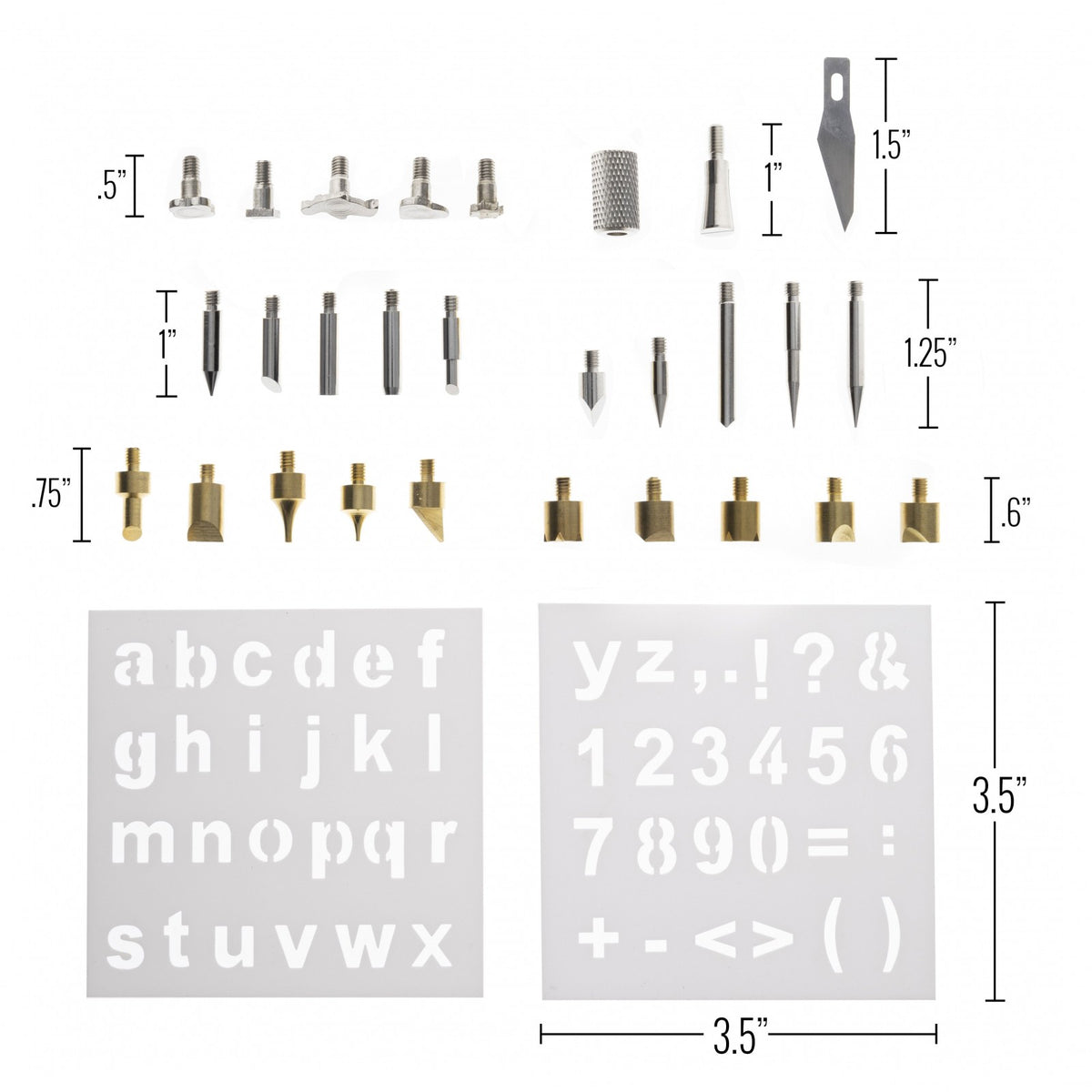 28pc Wood Burning Wood Working and Assorted Soldering Tips Stencil Set Crafting, view 12