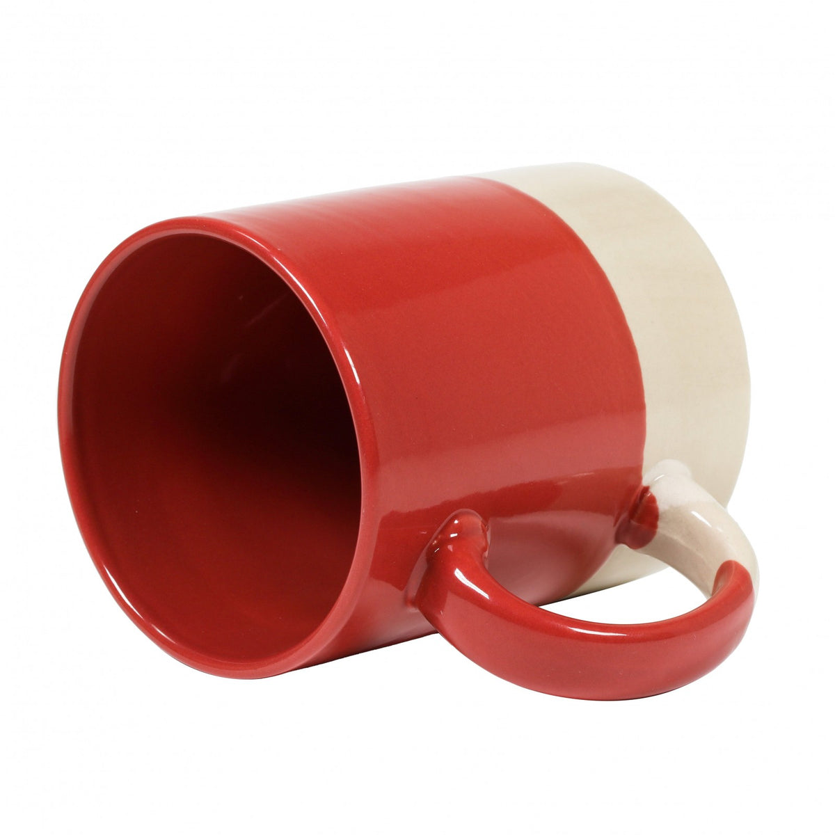 Beille Ceramic Stoneware Modern Dipped Coffee Cups 3pc Set, Assorted Colors