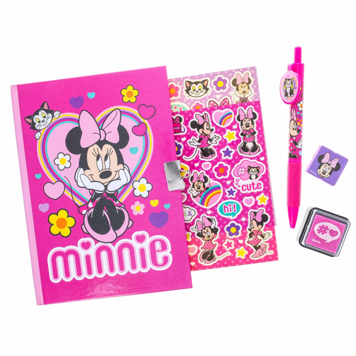 Disney Minnie Mouse 8pc Diary with Lock Stationery Set Girls Ages 3 and Up, view 4