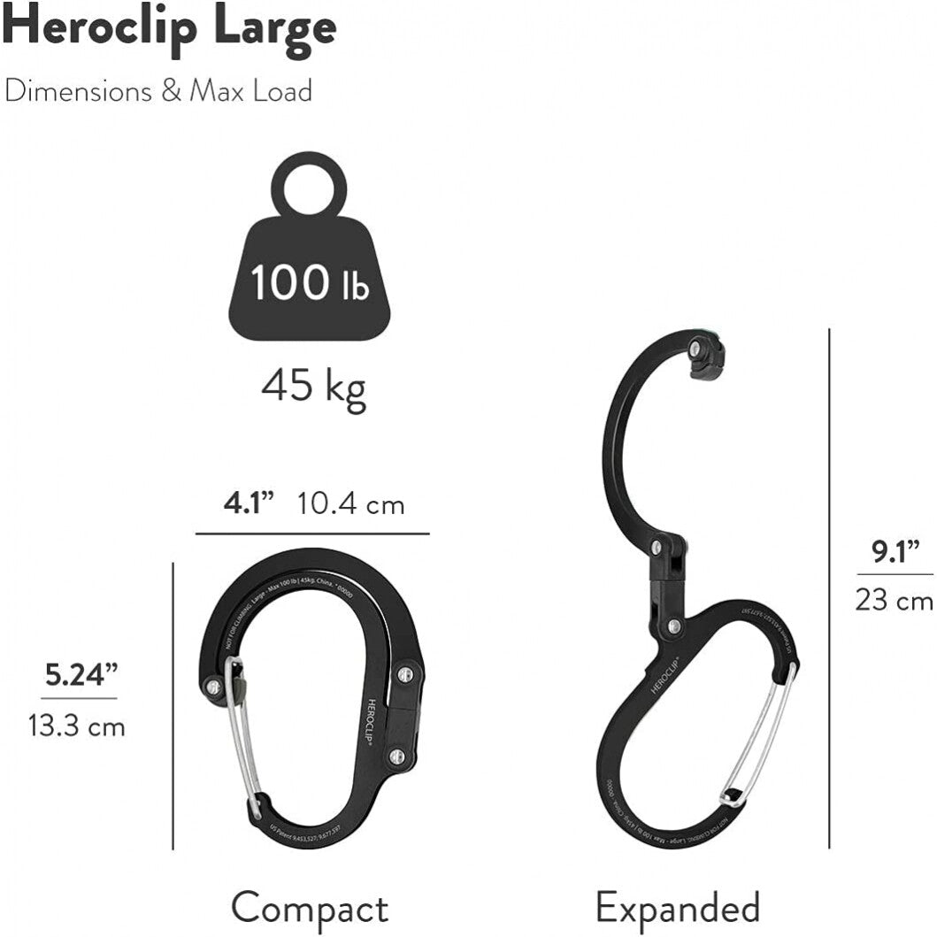 HEROCLIP Carabiner Clip Hook Large for Camping, Backpack, Organization (Blue), view 5
