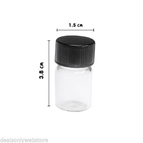 2 Pack 12PC Glass Vials w/ Screw Top Lids, Gold Flake & Essential Oil, 1 Dram