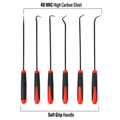 2 Pack 6PC Complete Hook and Pick Precision Automotive Tool Set Puller Removers, view 2