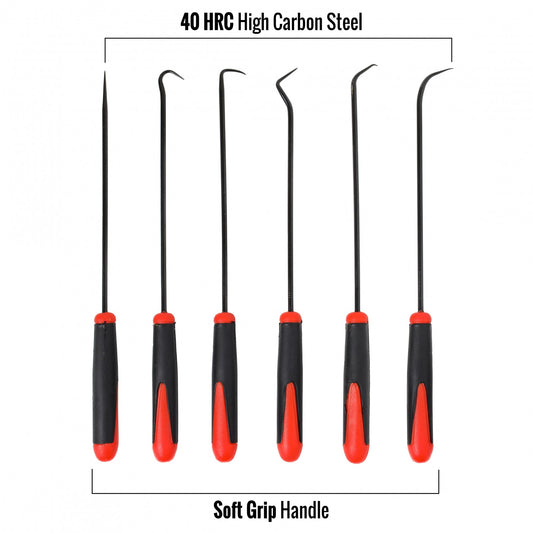 2 Pack 6PC Complete Hook and Pick Precision Automotive Tool Set Puller Removers, view 2