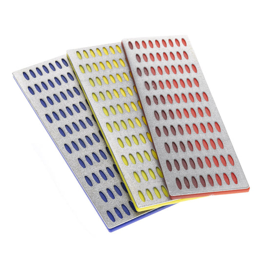 Set of three coarse grit diamond sharpening stones for knives and blades