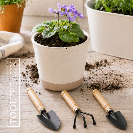 2 Pack ToolTreaux 3pc Mini Garden Tools Set w/ Hand Trowels & Cultivator (7"), view 2