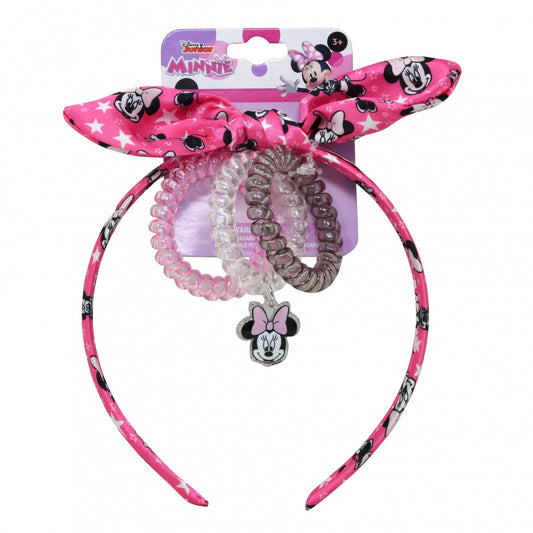 Disney Minnie Mouse headband with three fashion coil bracelets for girls